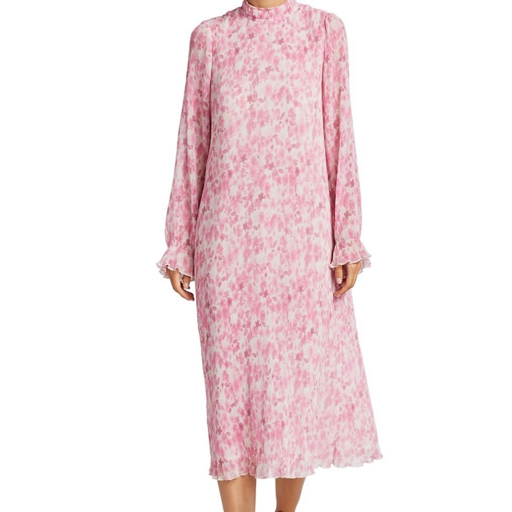 GANNI - Pleated Georgette Dress Size 36 (US4-6) BRAND NEW WITH TAGS